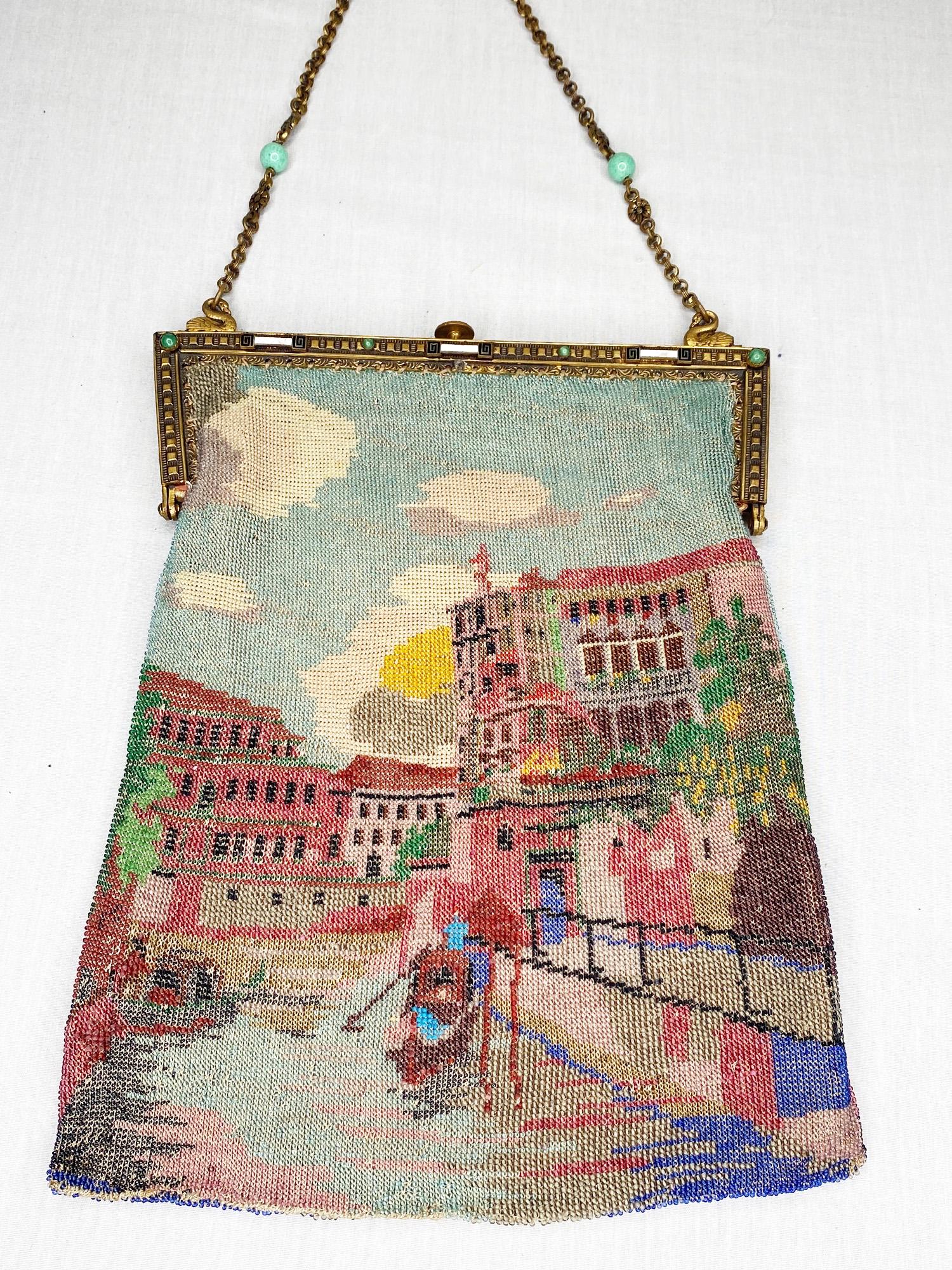 Micro Beaded Hand Bag with Canal Scene (1 of 16)