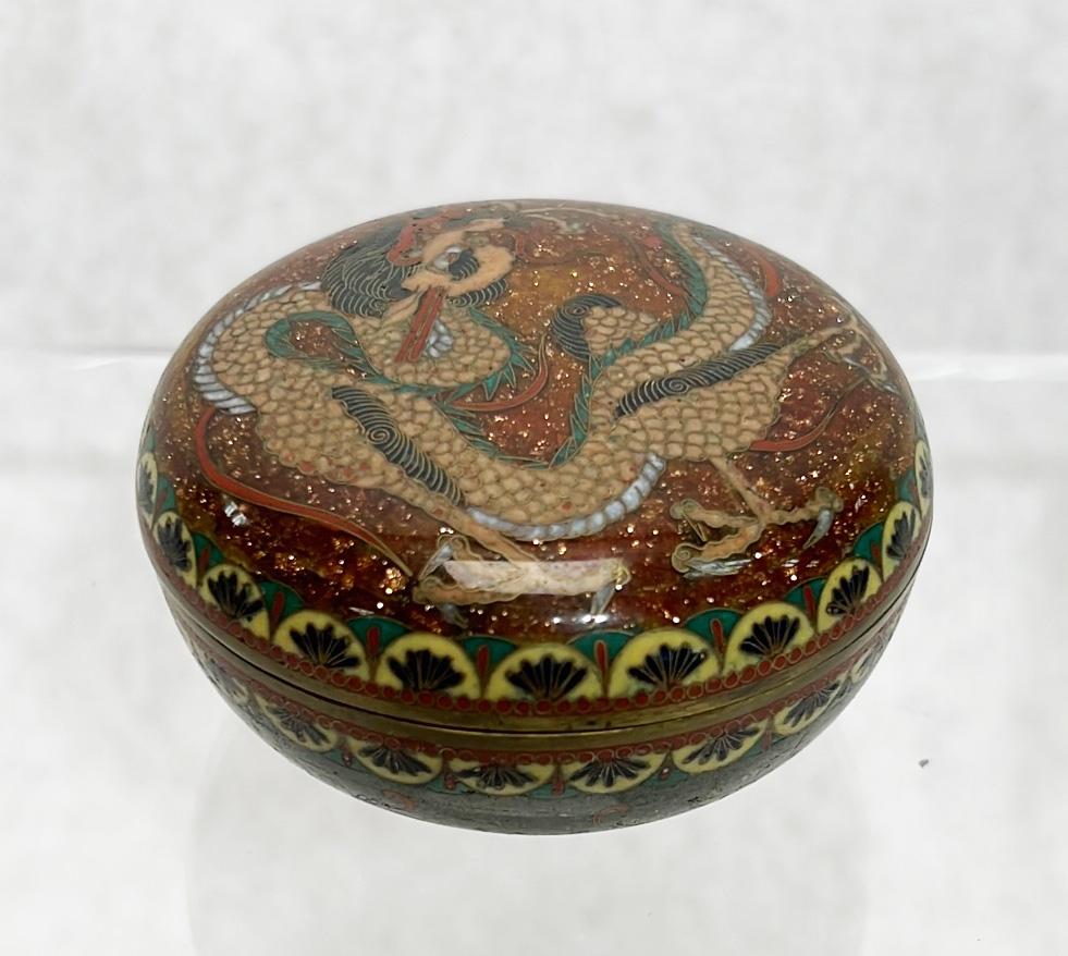 Japanese Meiji Period Cloisonne Dragon Box (1 of 7)