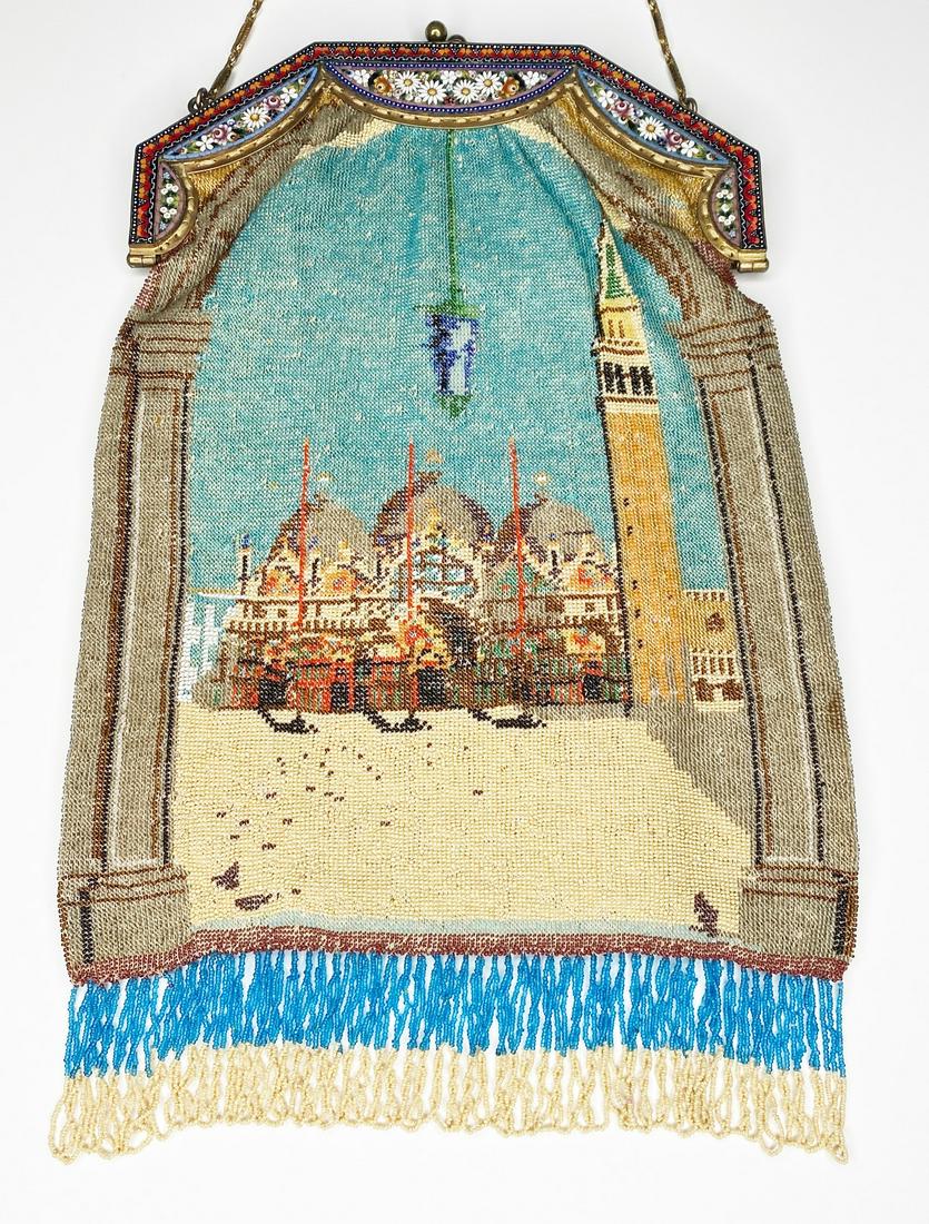 Micro Beaded Architectural and Palace Scene Purse with Micro Mosaic Frame (1 of 15)