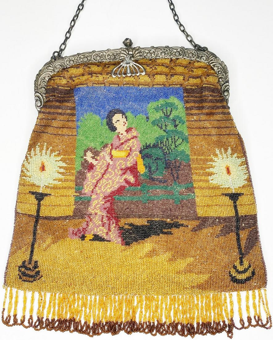 Micro Beaded Hand Bag with Woman in Kimono (1 of 12)
