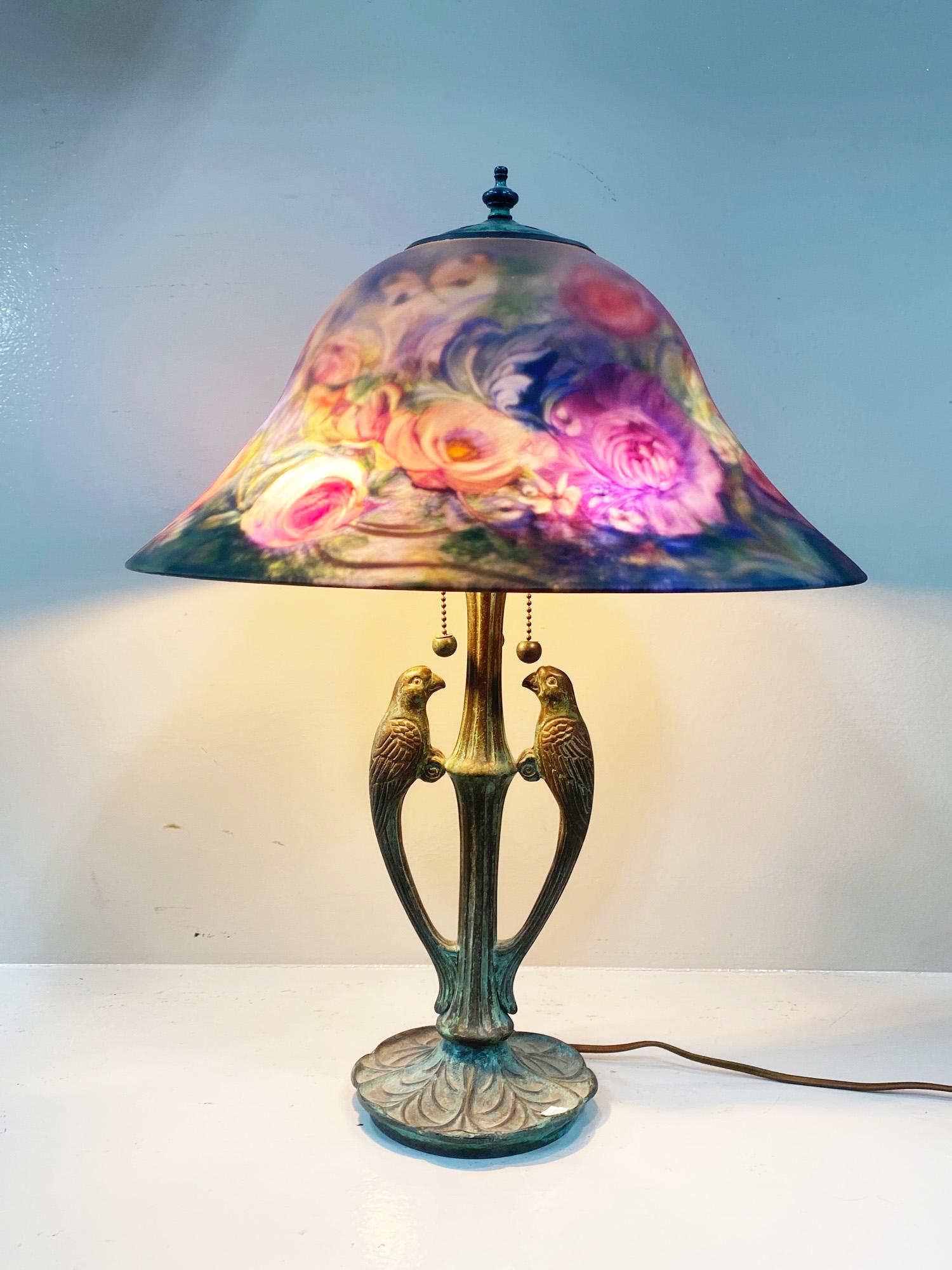 Ulla Darni Reverse Painted Lamp On Parrot Base (1 of 12)