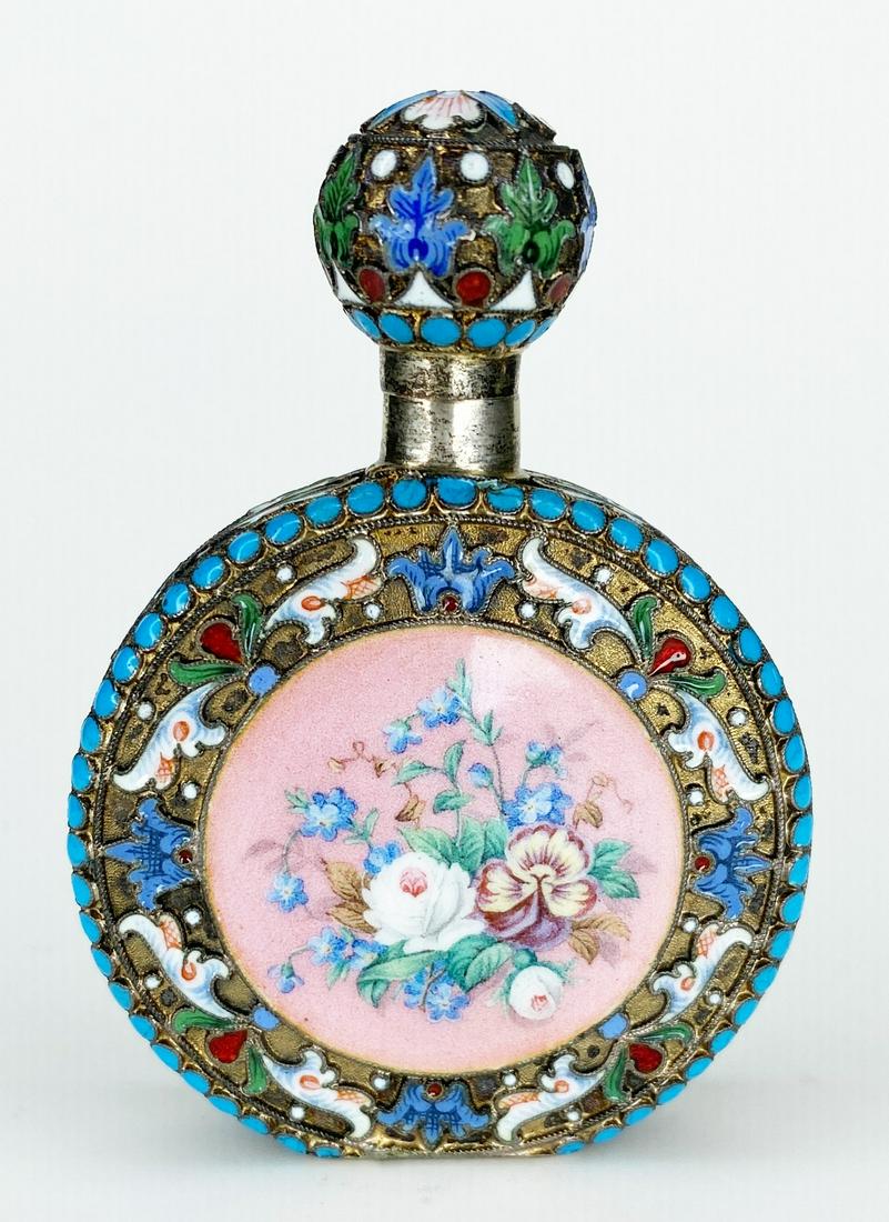 Russian Silver and Enamel Perfume Bottle (1 of 12)