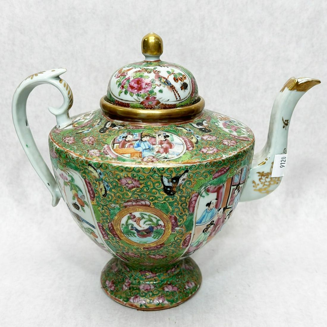 Chinese Export Rose Medallion Teapot (1 of 10)