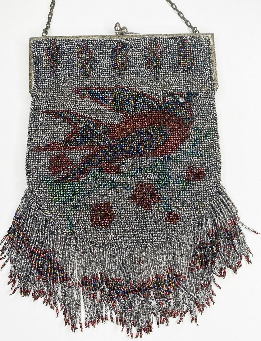 Steel Micro Beaded Handbag with Bird (1 of 15)