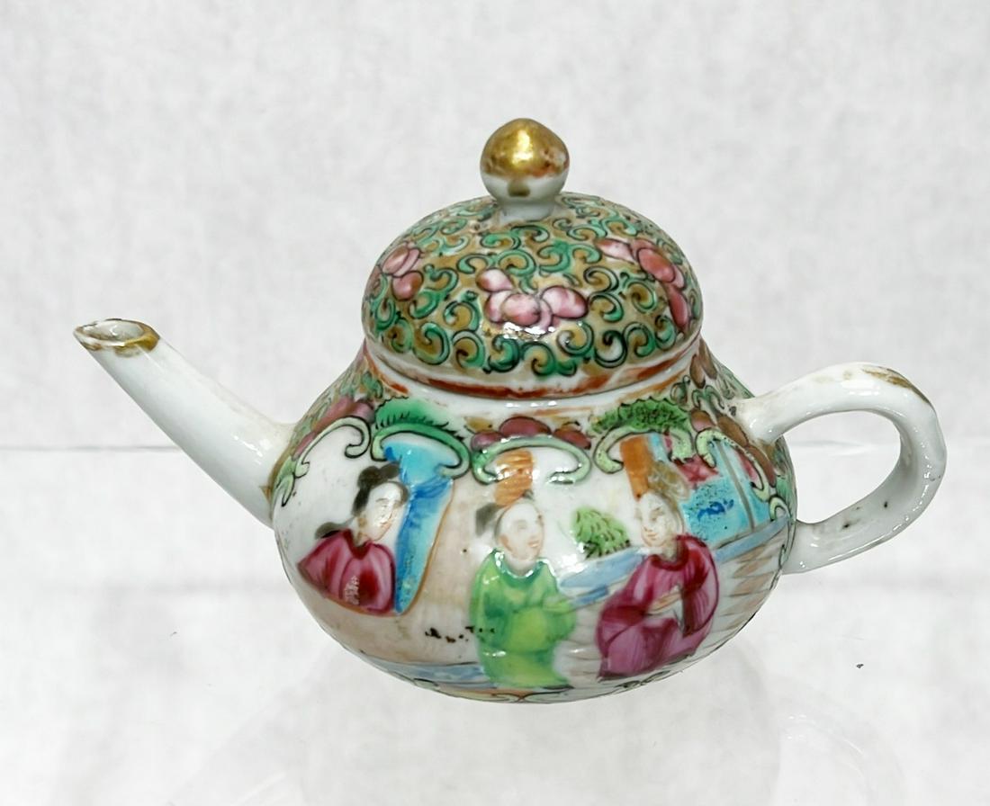 Chinese Export Rose Medallion Miniature Teapot (1 of 6)