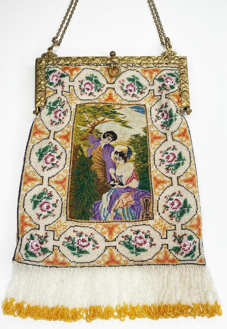 Micro Beaded and needlepoint Handbag with Courting Couple (1 of 16)