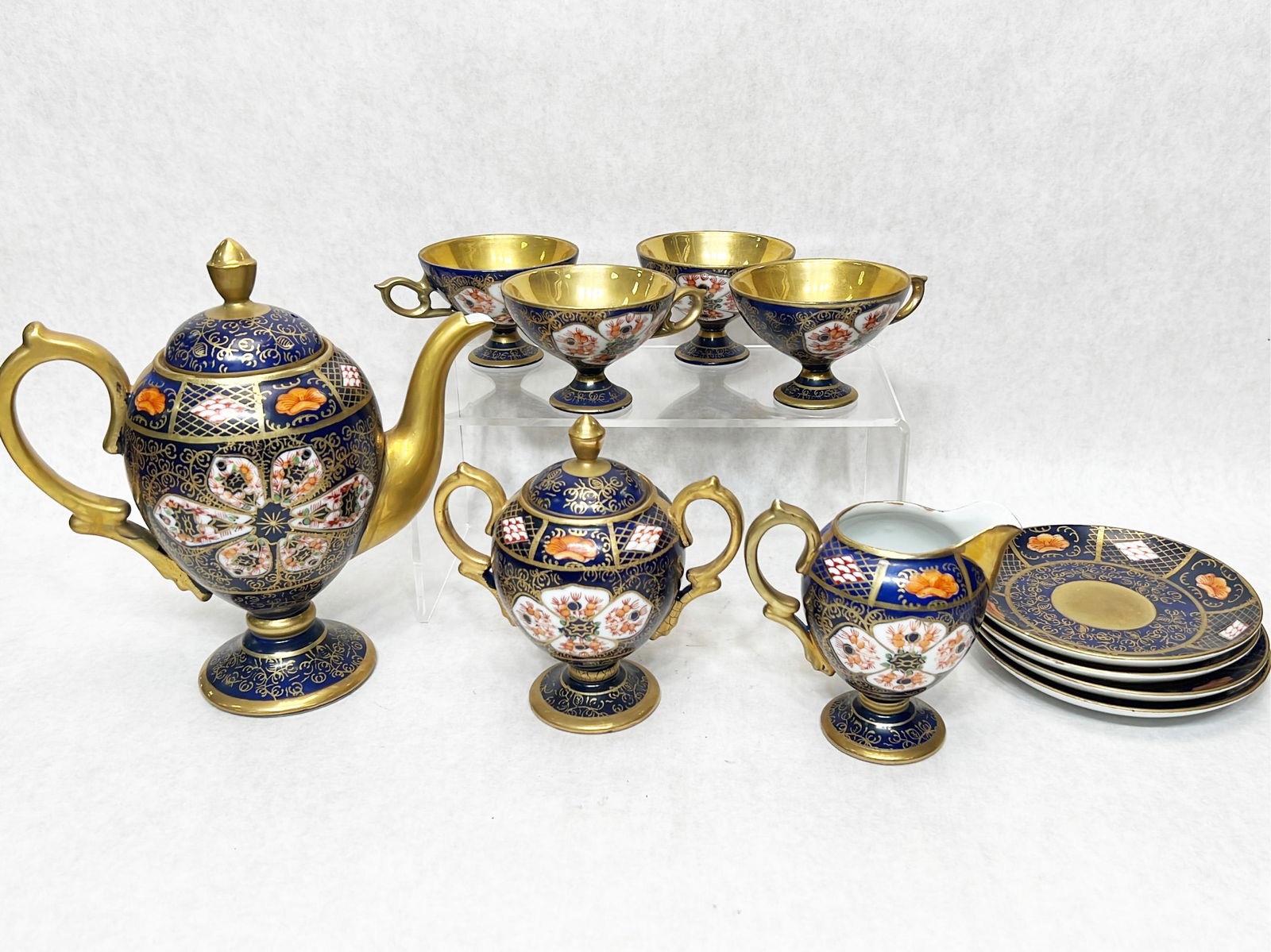 Japanese Porcelain Imari Style 10 pc Partial Tea Set (1 of 11)