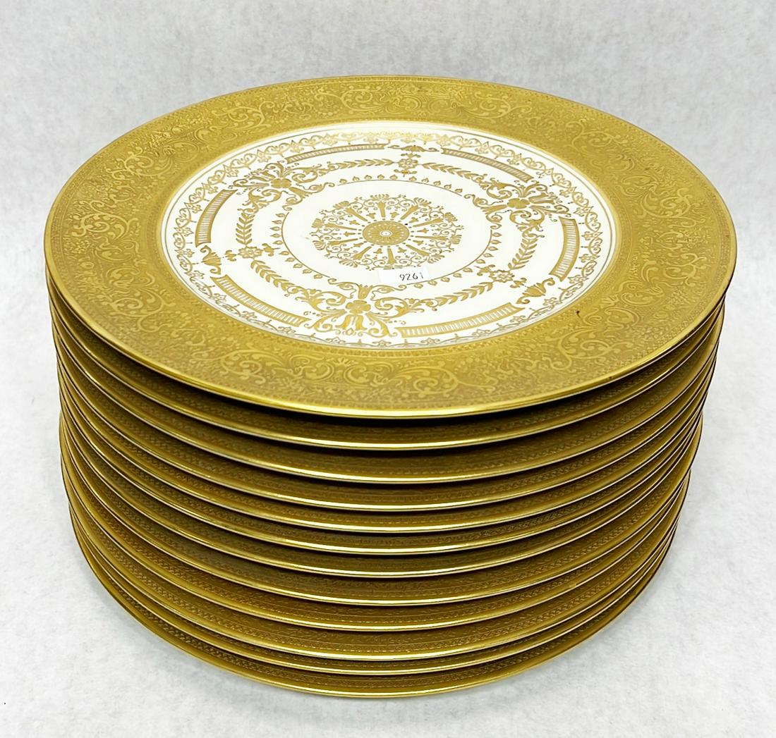 12 Heinrich & co. Bavarian Gold Decorated Service Plates (1 of 9)