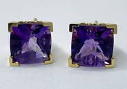 Bita for Effy 14kt Gold Amethyst Post Earrings 1.8g