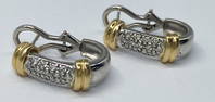 14kt Gold Diamond Omega Back Earrings 7.1g