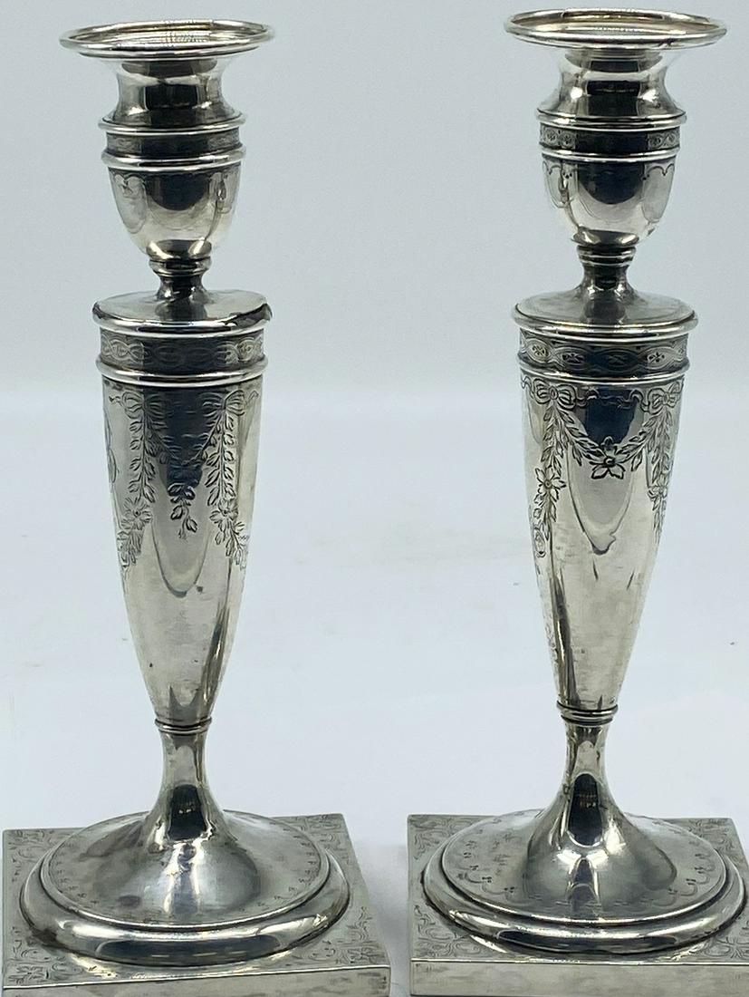pr. of Shreve Crump & Low Weighted Sterling Silver Candlesticks (9217