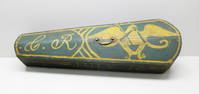 Folk art fiddle case with eagle decoration