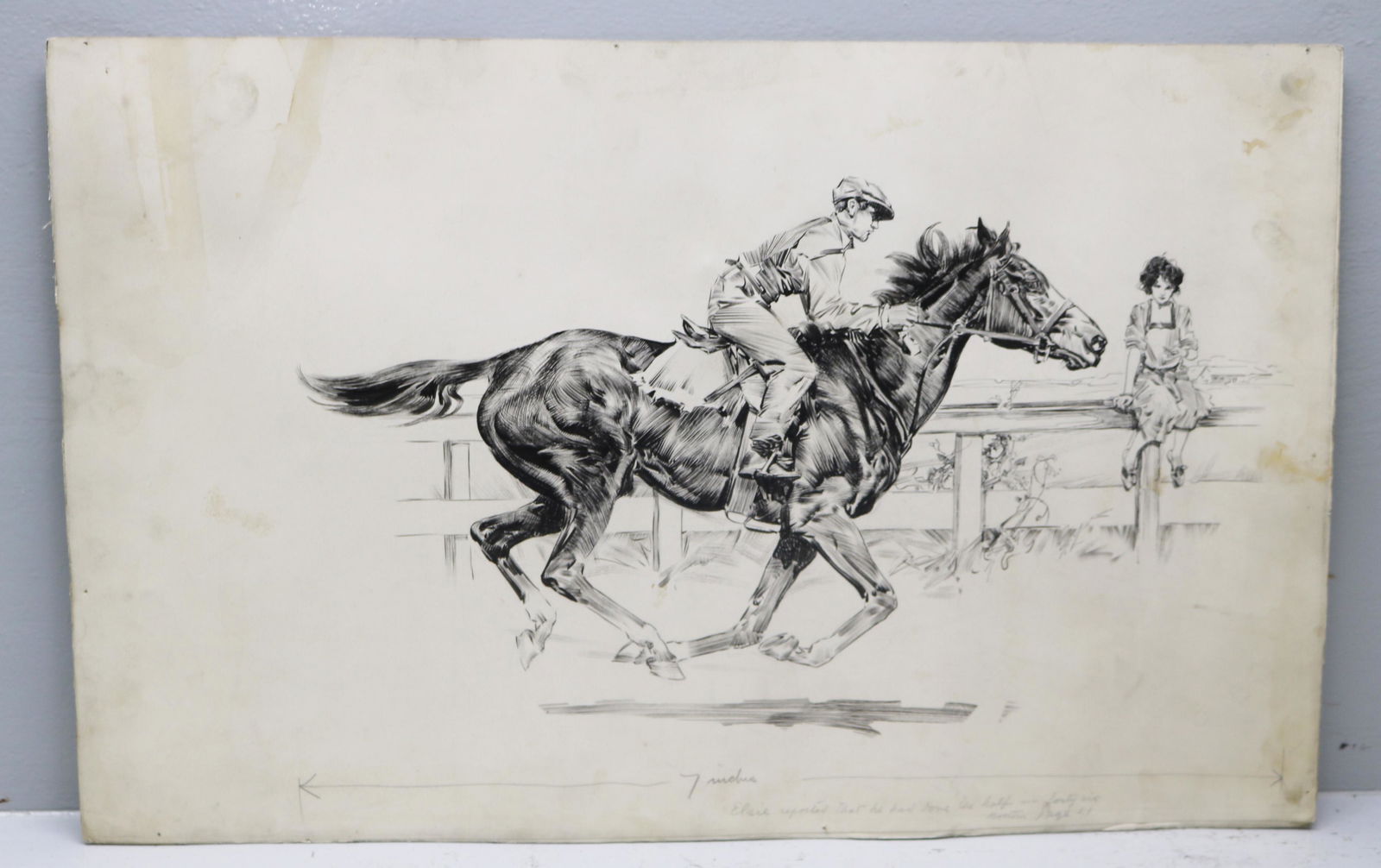 Dan Smith (NY 1865-1934) horse racing pen and ink illustration (1 of 4)