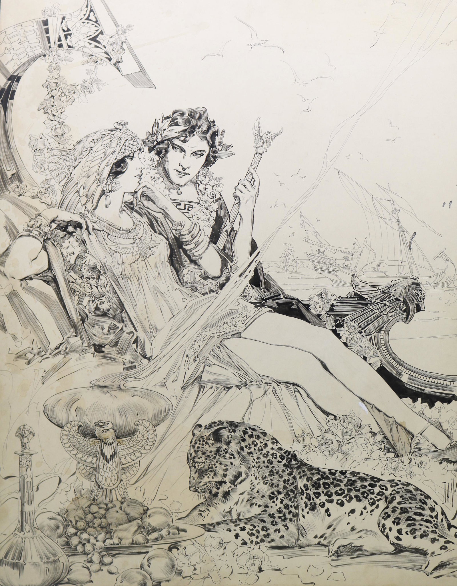 Dan Smith (NY 1865-1934) pen and ink illustration (1 of 9)