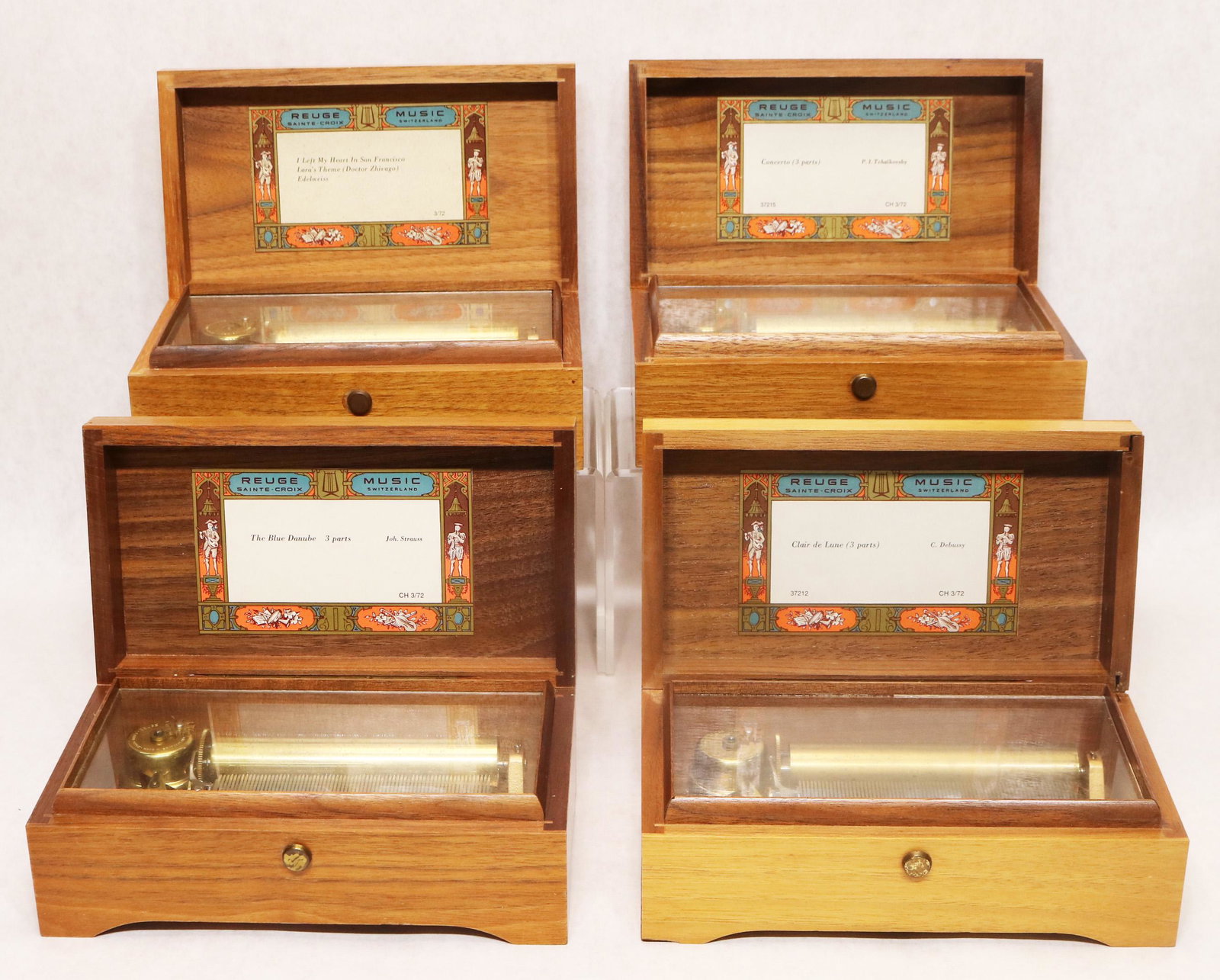 Four Reuge 72 note music boxes (1 of 10)