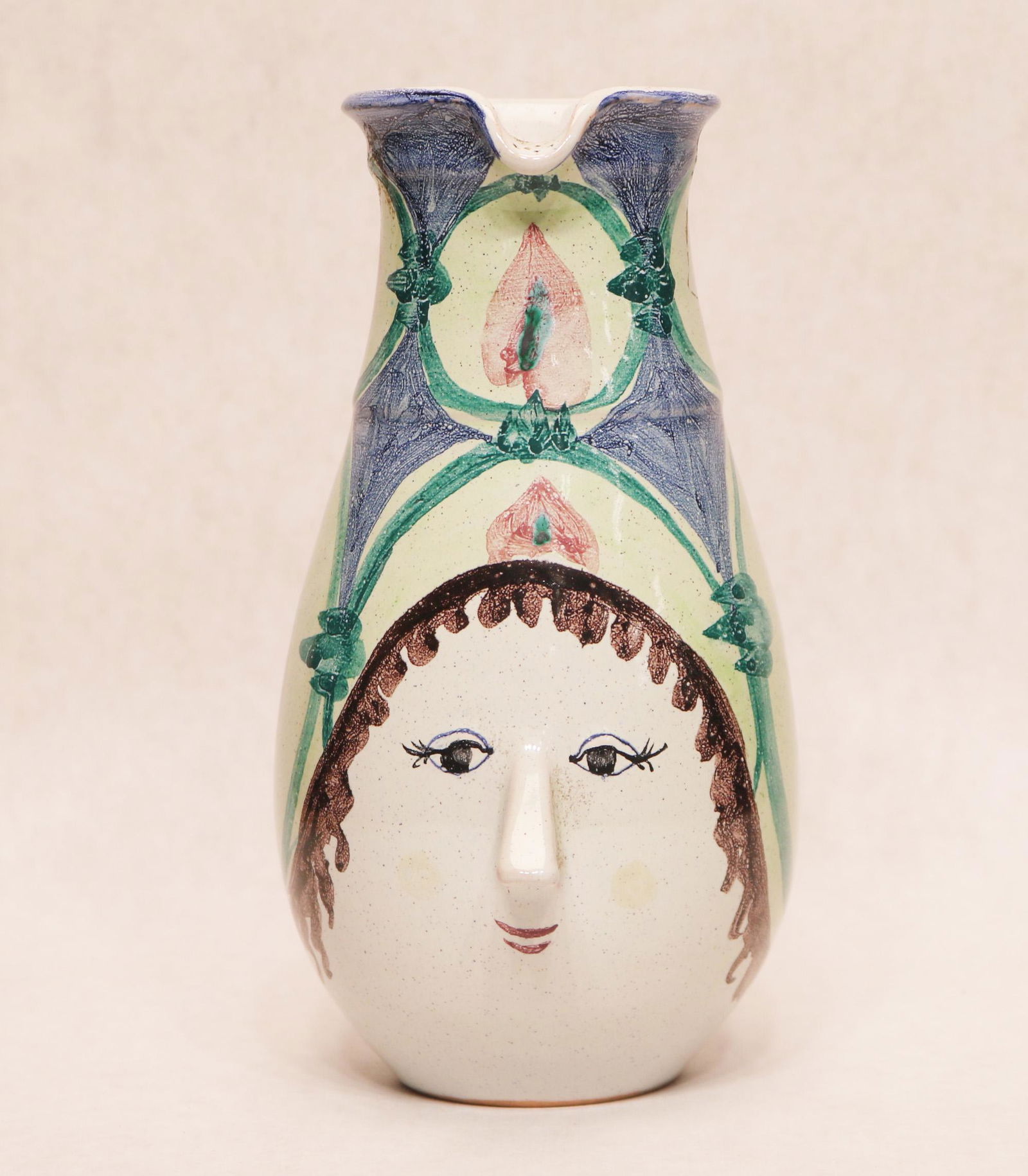 Bjorn Wiinblad Danish MCM studio pottery figural pitcher (1 of 6)