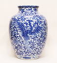 Chinese blue and white porcelain ovoid form vase