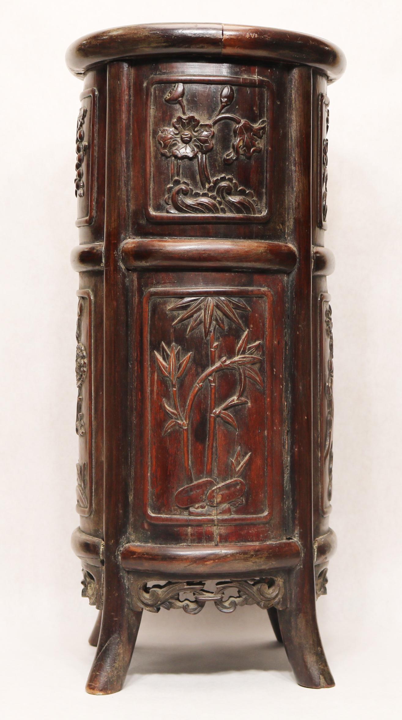 Chinese carved hardwood umbrella stand (1 of 13)