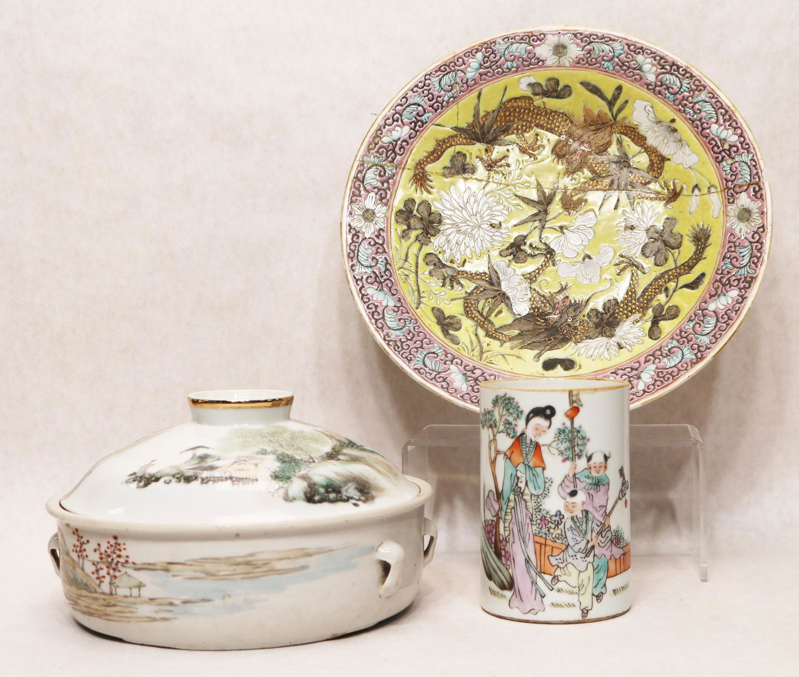 (3) Chinese porcelain table articles (1 of 9)