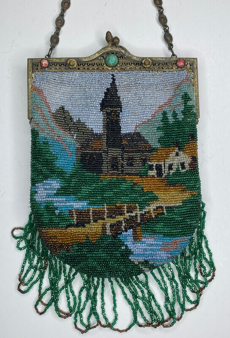 Micro Beaded Castle Scene Hand Bag (1 of 11)