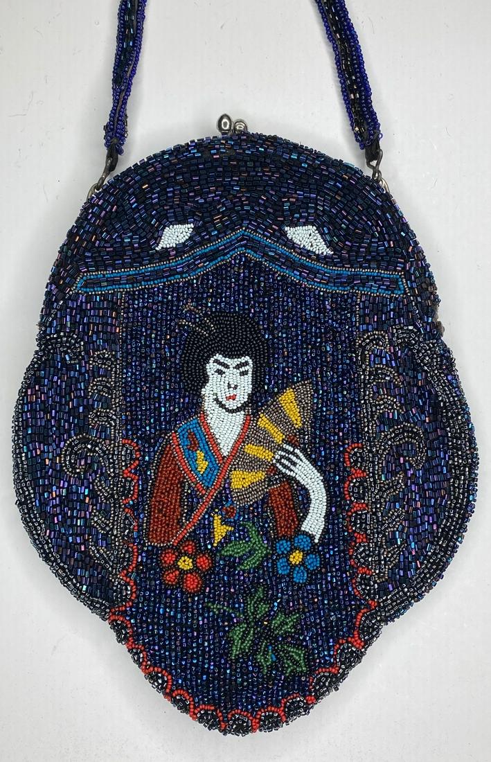 Micro Beaded Art Deco Geisha Hand Bag (1 of 7)
