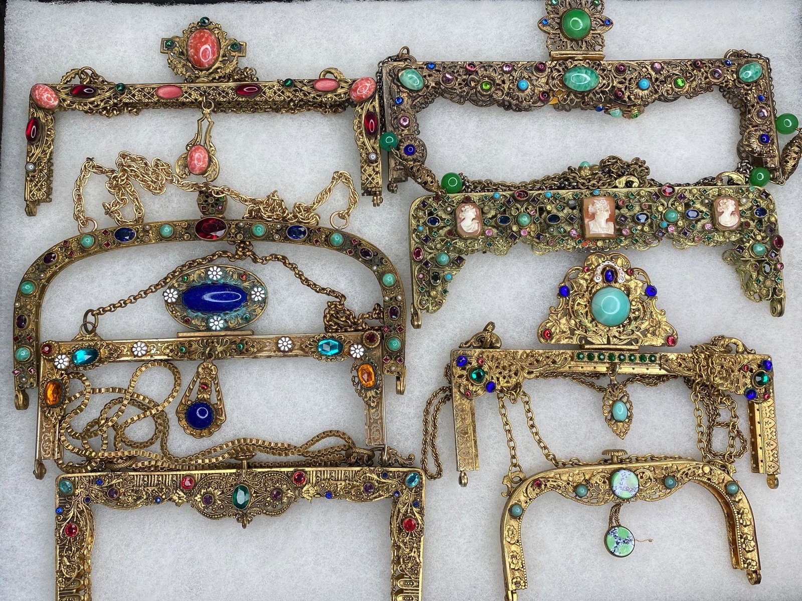 Generous Lot Of 8 Jeweled Handbag Frames (1 of 12)