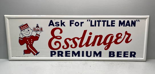 Vintage 1956 Esslinger Beer Philadelphia Metal Advertising Sign