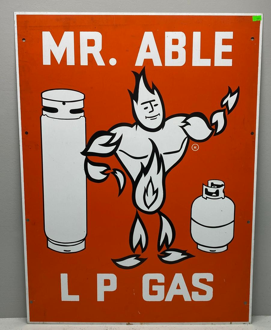 Vintage Mr. Able LP Gas Metal Advertising Sign (1 of 8)