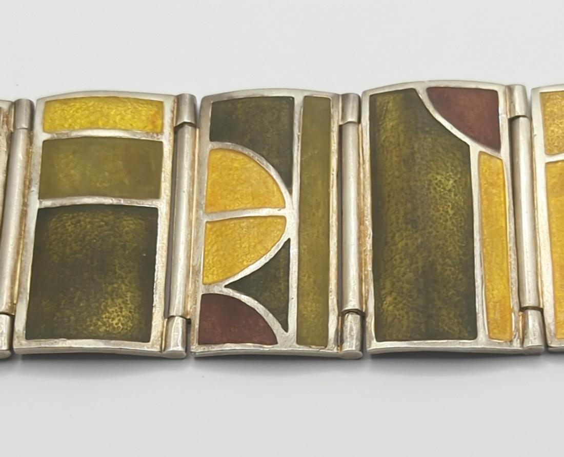 MOMA/FRANK LLOYD WRIGHT; Sterling Silver Enamel Bracelet (1 of 5)