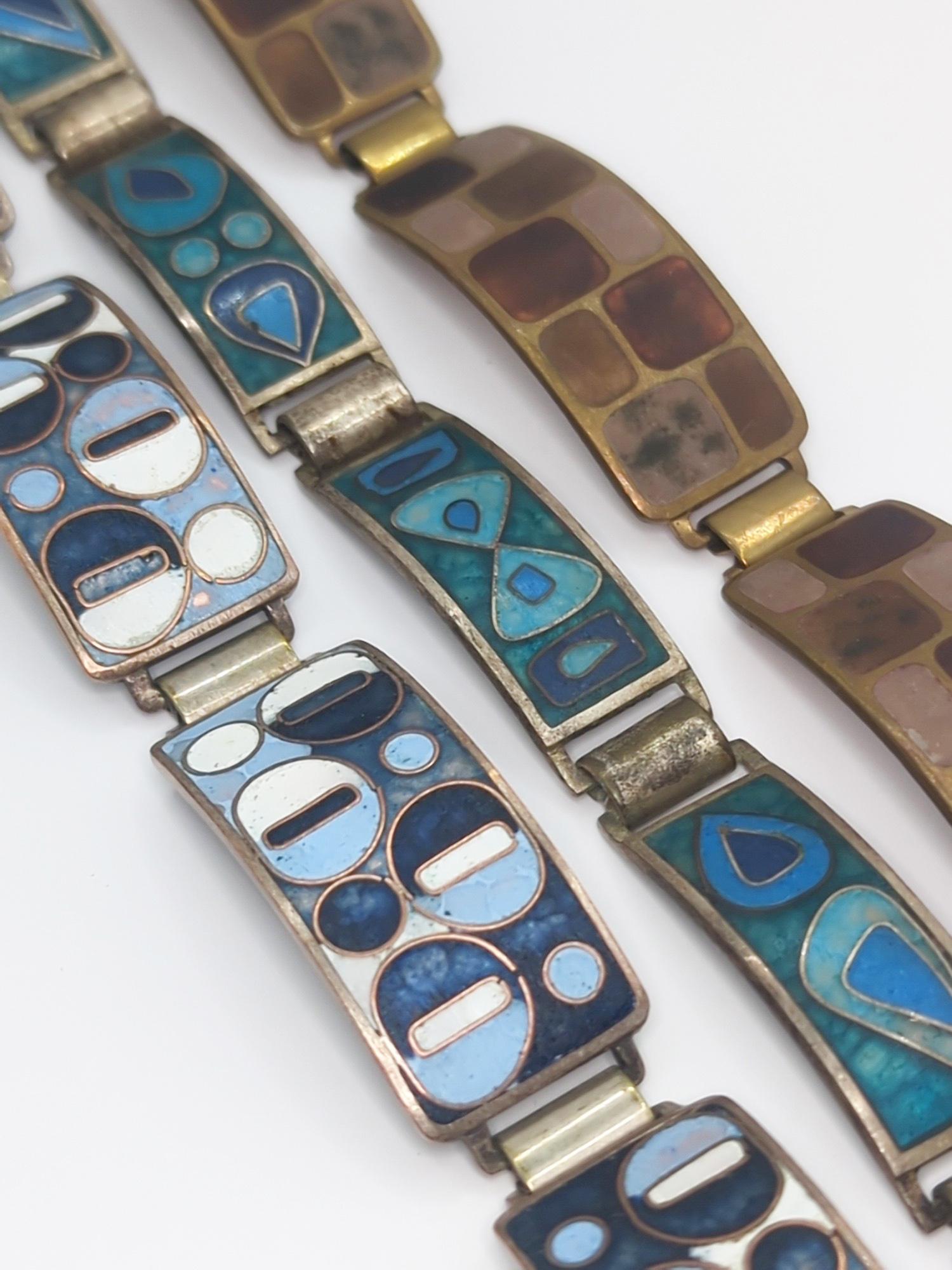 GERMAN; Three Modernist Matte Enamel Metal Bracelets (1 of 7)