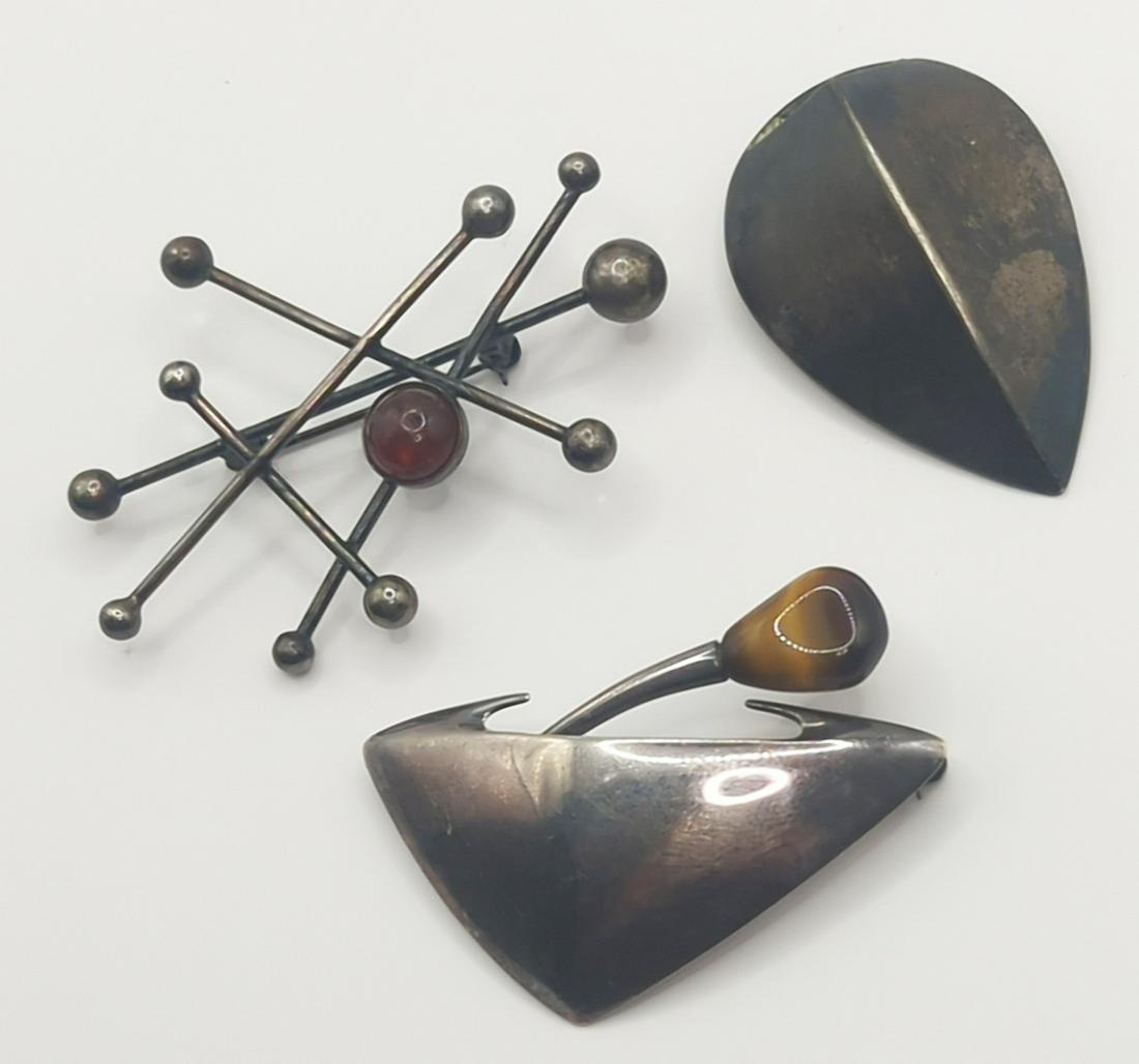 NIELS ERIK FROM / JOAN POLSDORFE; Three Sterling Silver Brooches (1 of 11)