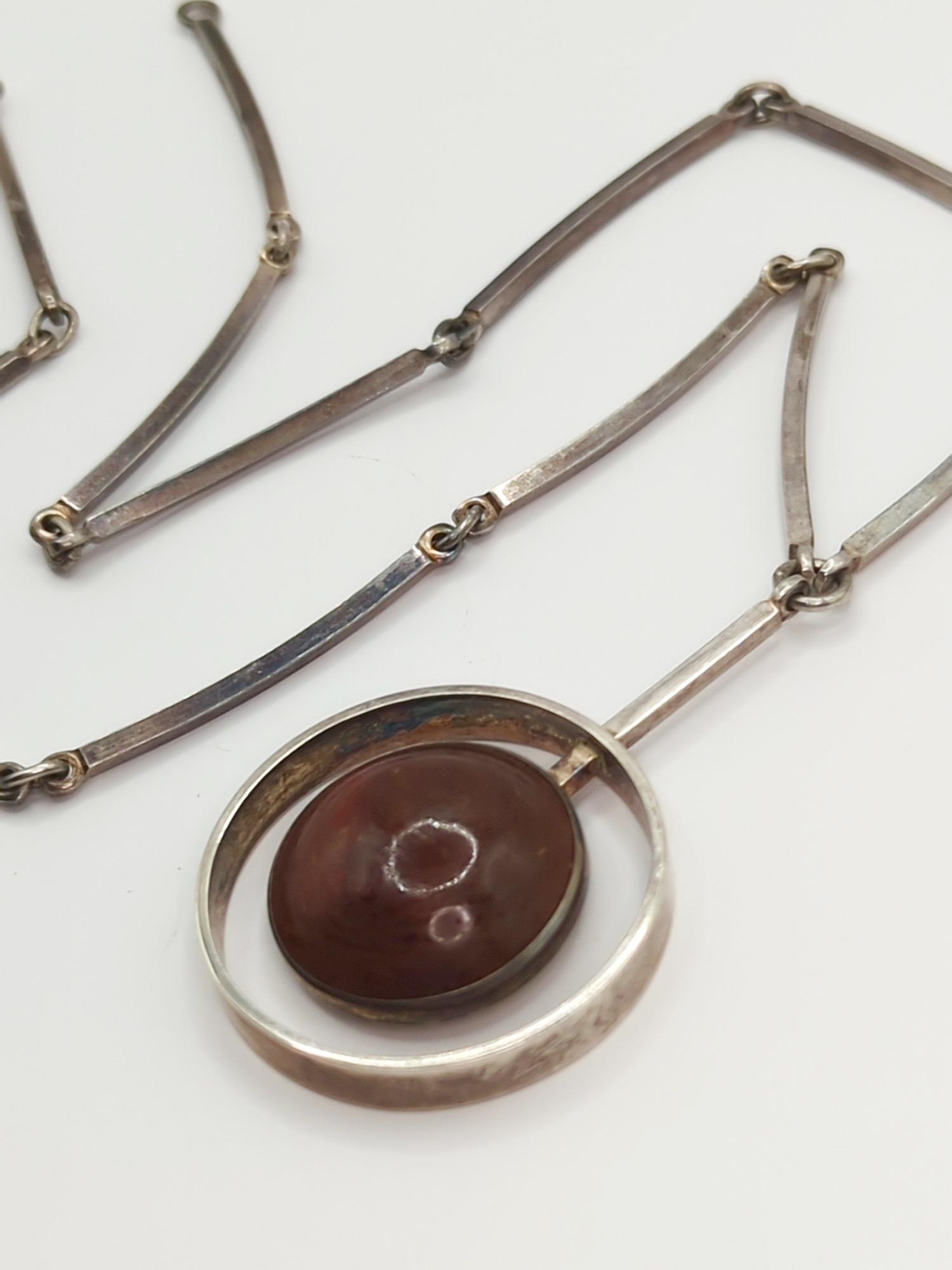 NIELS ERIK FROM; Modernist Sterling Silver And Amber Necklace (1 of 7)