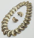ANTON MICHELSEN; Modernist Sterling Silver Necklace And Earrings