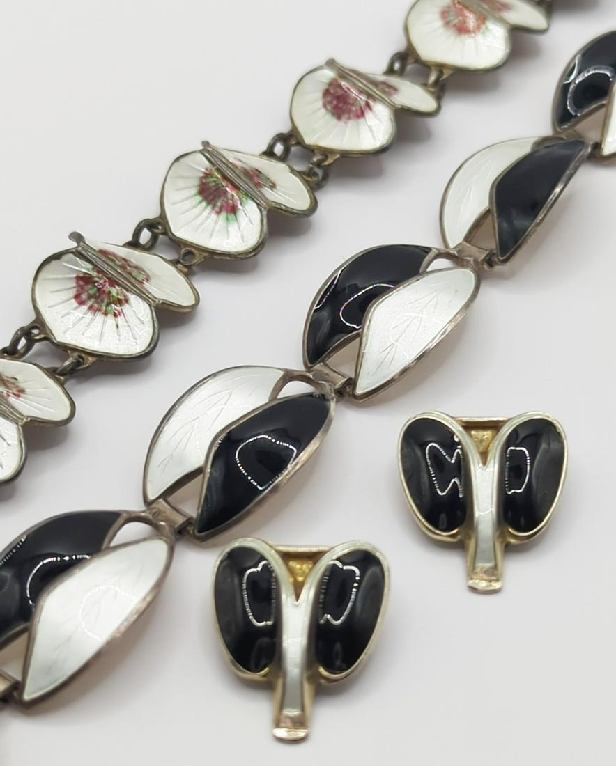 NORWAY, VARIOUS MAKERS: Modernist Sterling Silver Enamel Jewelry (1 of 16)