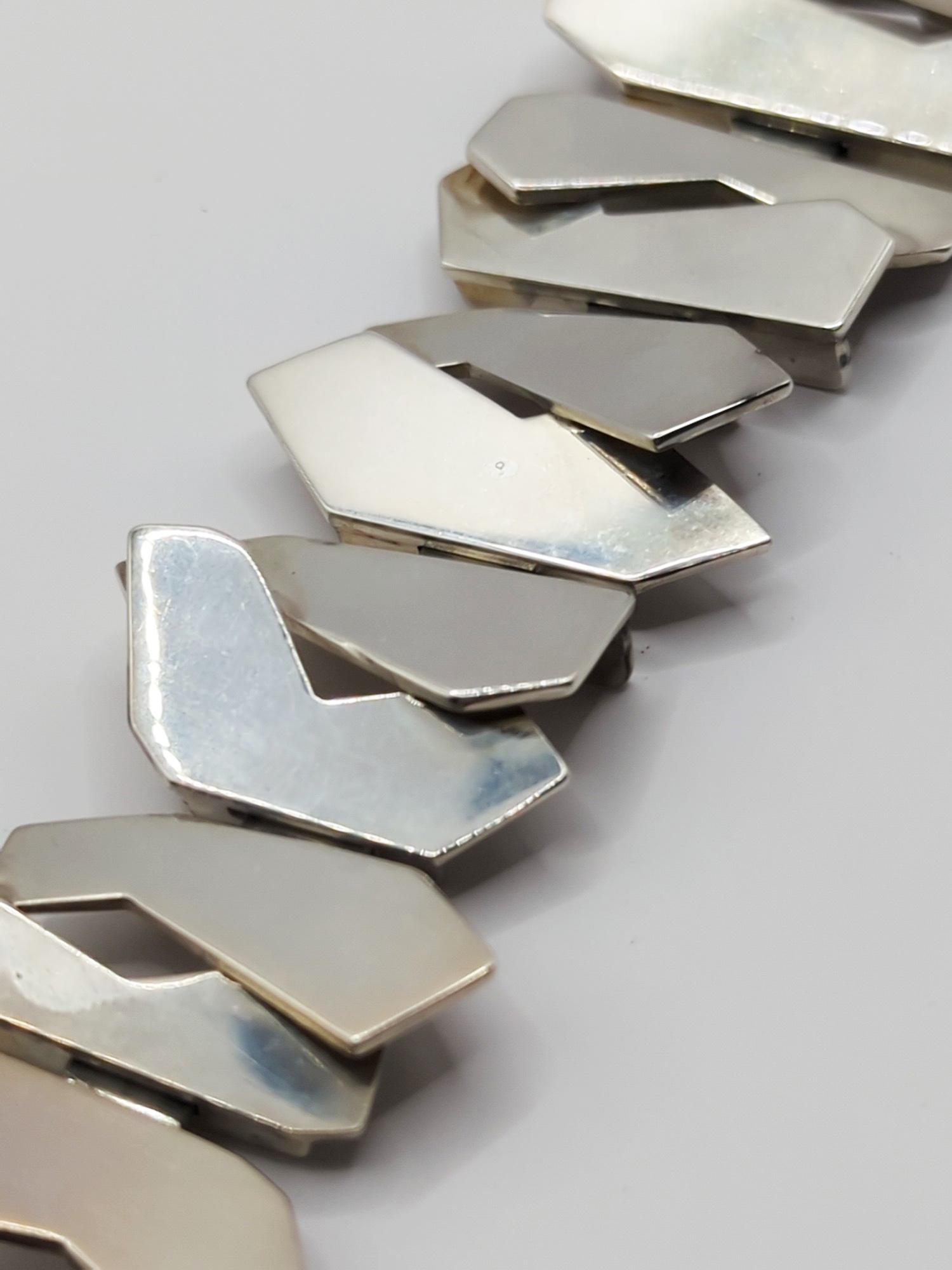 REY URBAN for AGE FAUSING; Modernist Sterling Silver Bracelet (1 of 8)