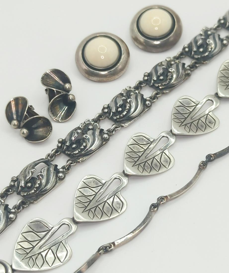 NIELS ERIK FROM; Modernist Sterling Silver Bracelets And Earrings (1 of 6)
