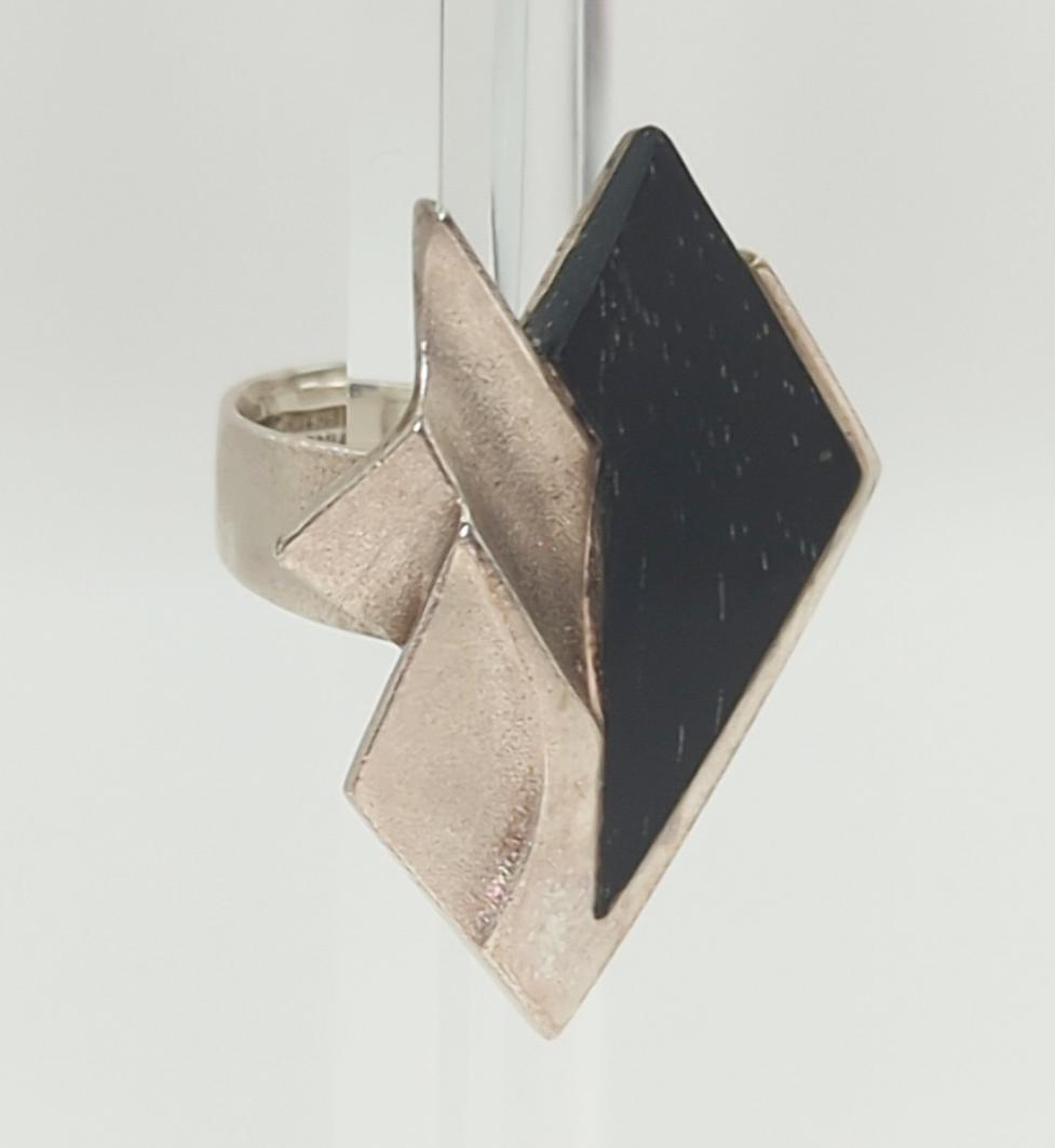 BJORN WECKSTROM FOR LAPPONIA; Modernist Sterling Silver Ring (1 of 7)