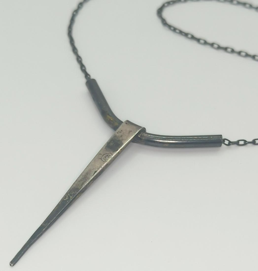 PLUS DESIGN, NORWAY; Modernist Sterling Silver Spike Pendant (1 of 7)