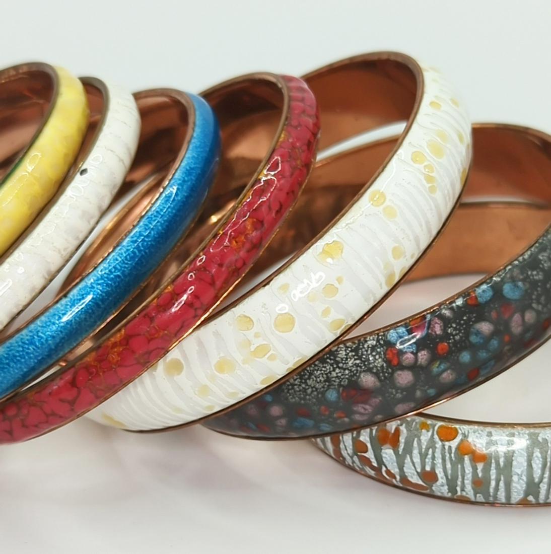 MATISSE RENOIR; Seven Modernist Enamel On Copper Bangles (1 of 9)