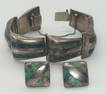ENRIQUE LEDESMA, FELIPE MARTINEZ; Inlaid Sterling Silver Jewelry