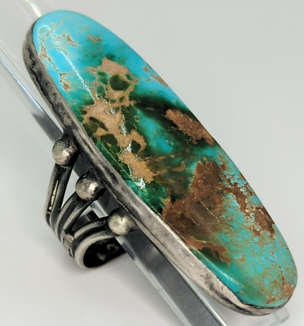OLD PAWN; Sterling Silver And Turquoise Ring (1 of 7)