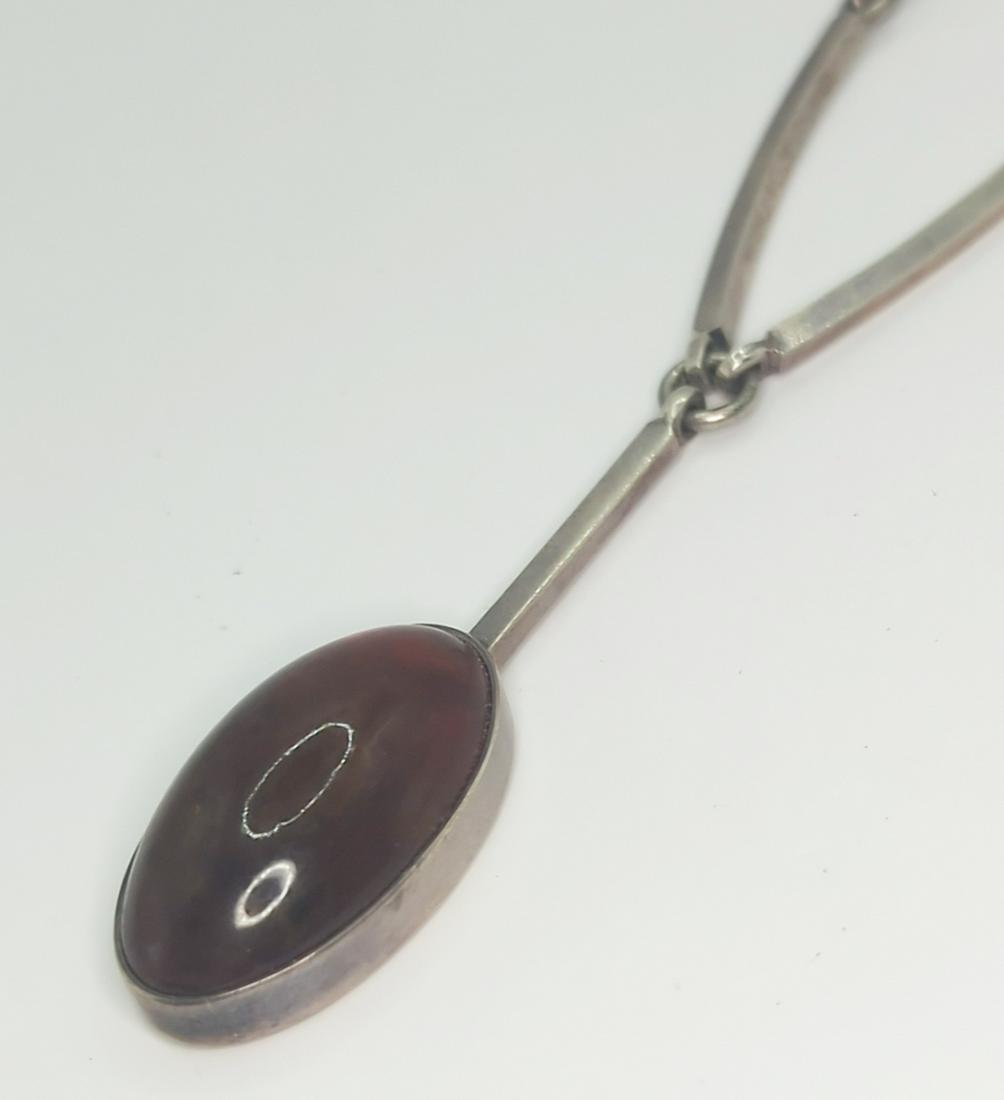 NIELS ERIK FROM; Modernist Sterling Silver Baltic Amber Necklace (1 of 5)