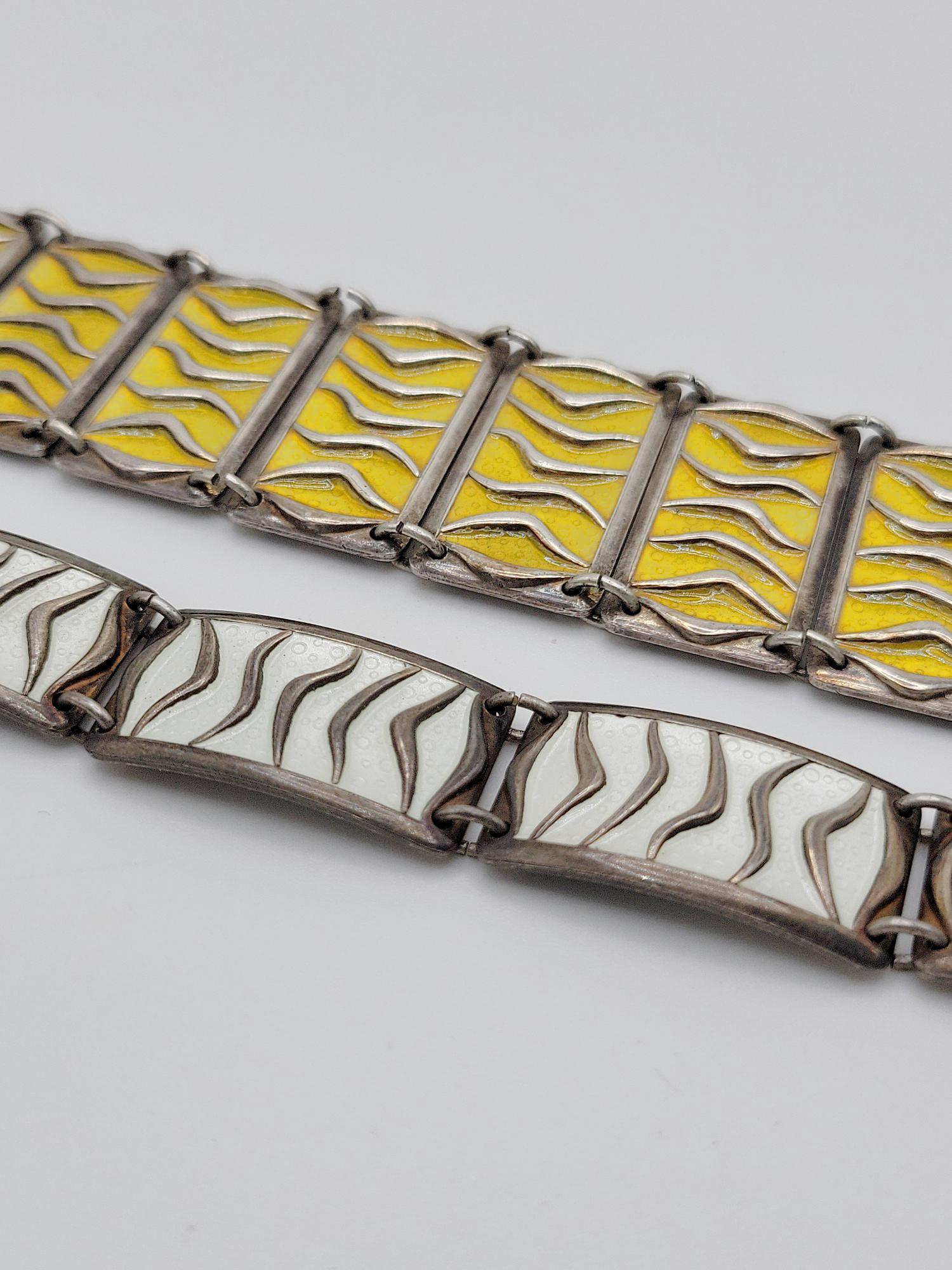 DAVID ANDERSEN; Two Modernist Sterling Silver Enamel Bracelets (1 of 7)