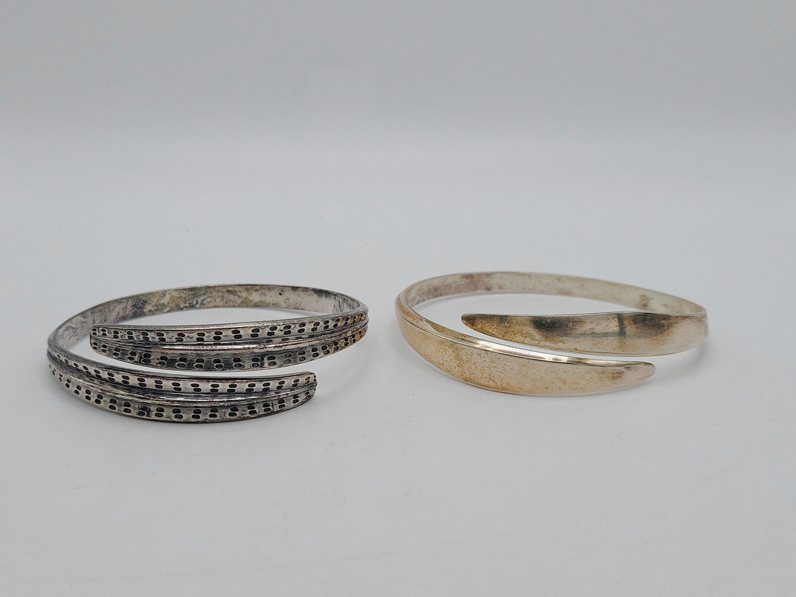 DAVID ANDERSEN; Two Modernist Sterling Silver Bypass Bracelets (1 of 6)