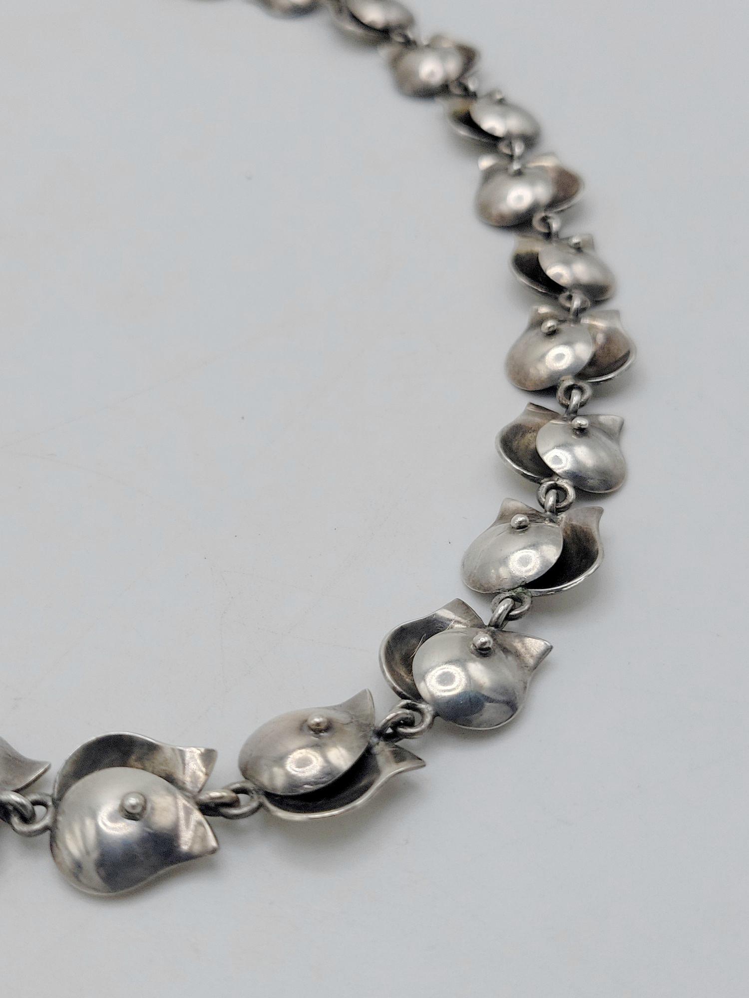 STIGBERT FOR HERIBERT ENGELBERT; Modernist Sterling Necklace (1 of 5)