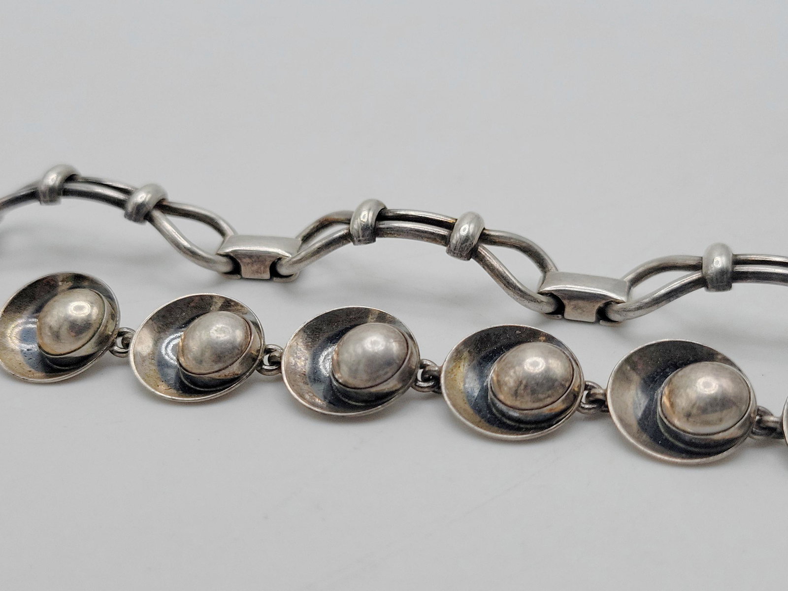 NIELS ERIK FROM, DENMARK; Two Modernist Sterling Silver Bracelets (1 of 6)