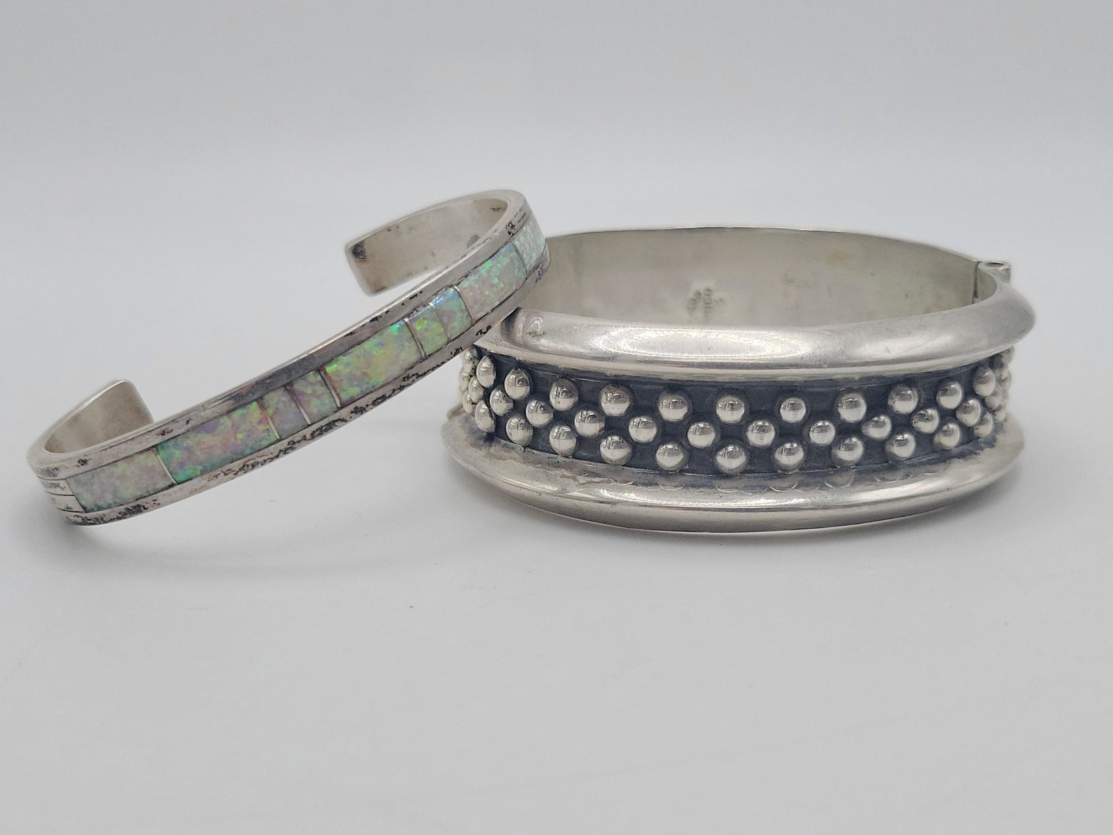 MEXICO / SOUTHWESTERN; Two Modernist Sterling Silver Cuffs (1 of 6)