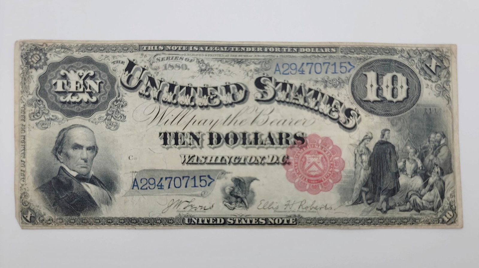 Fr. 113 $10 1880 Legal Tender Daniel Webster Large Note (1 of 8)