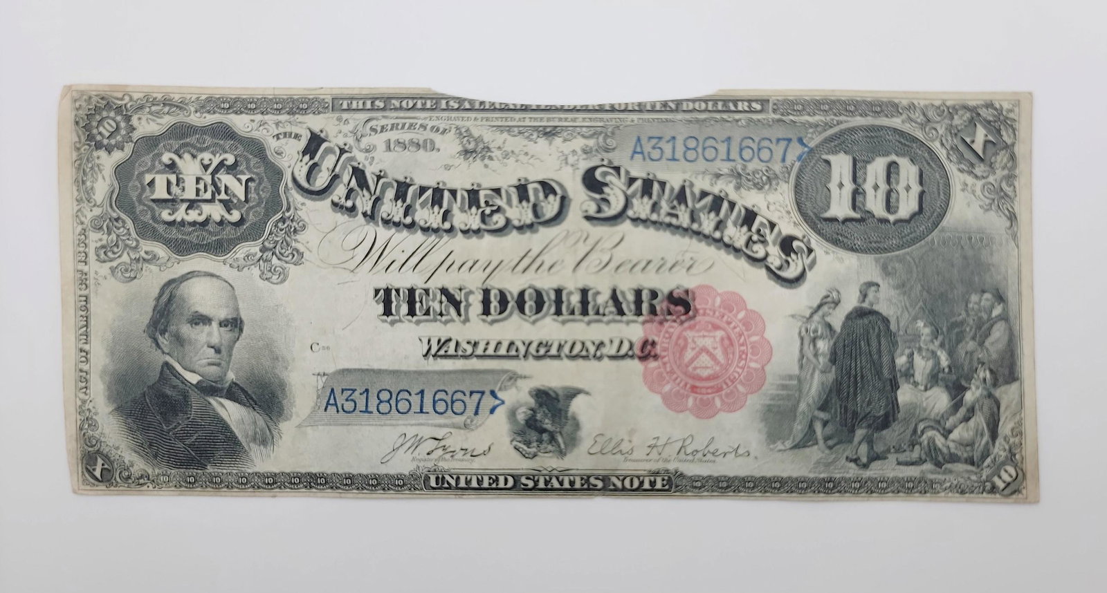 Fr. 113 $10 1880 Legal Tender Daniel Webster Large Note (1 of 8)