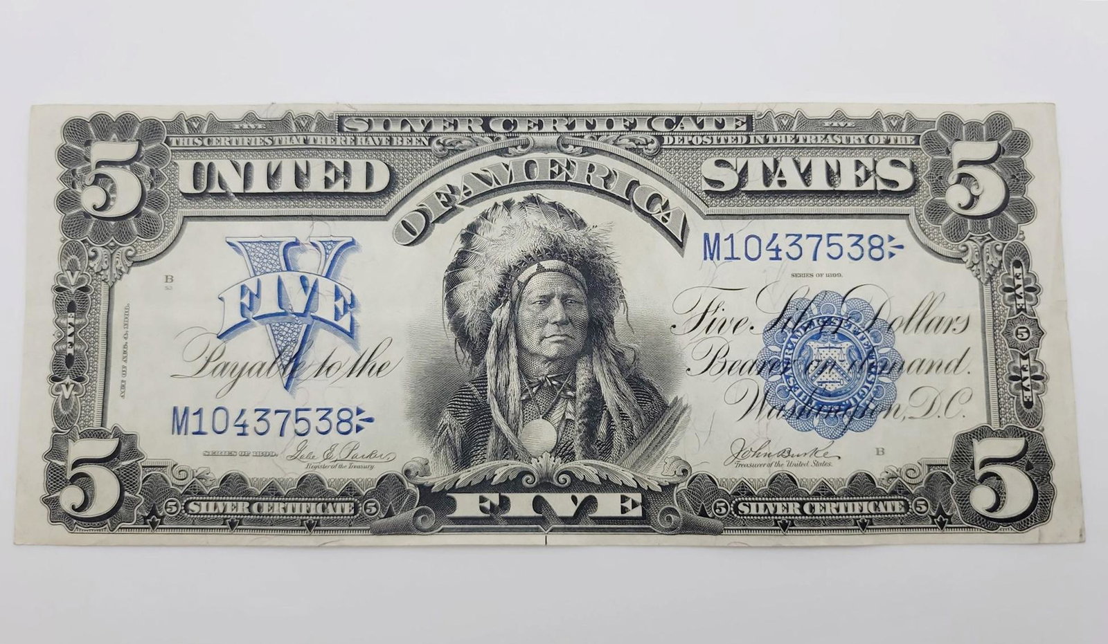 Fr. 277 $5 1899 Silver Certificate "Indian Chief" Large Note (1 of 8)